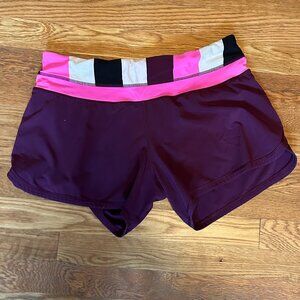 Lululemon Maroon Shorts with Patterned Waistband